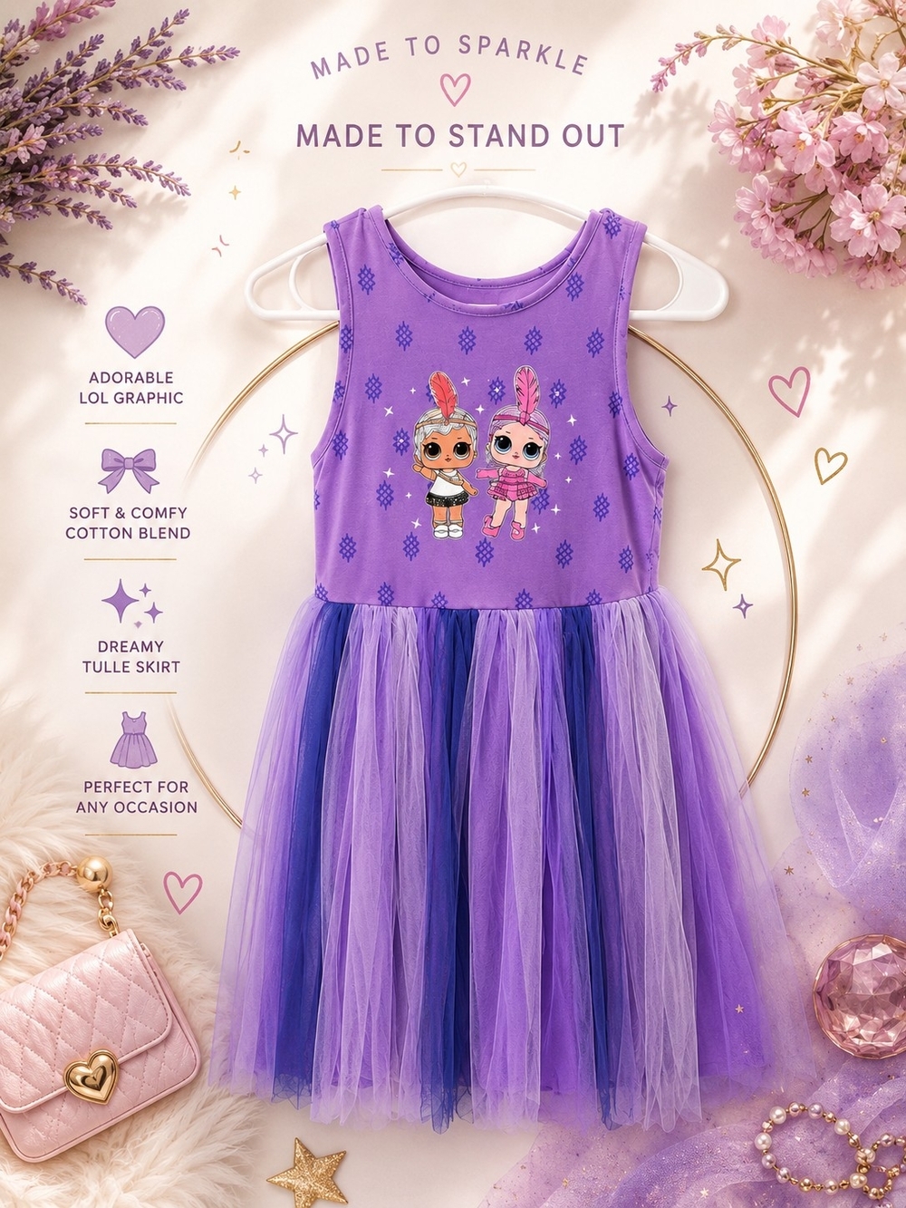 L.O.L. Surprise! Purple Lavender & Deep Purple Tulle Party Dress